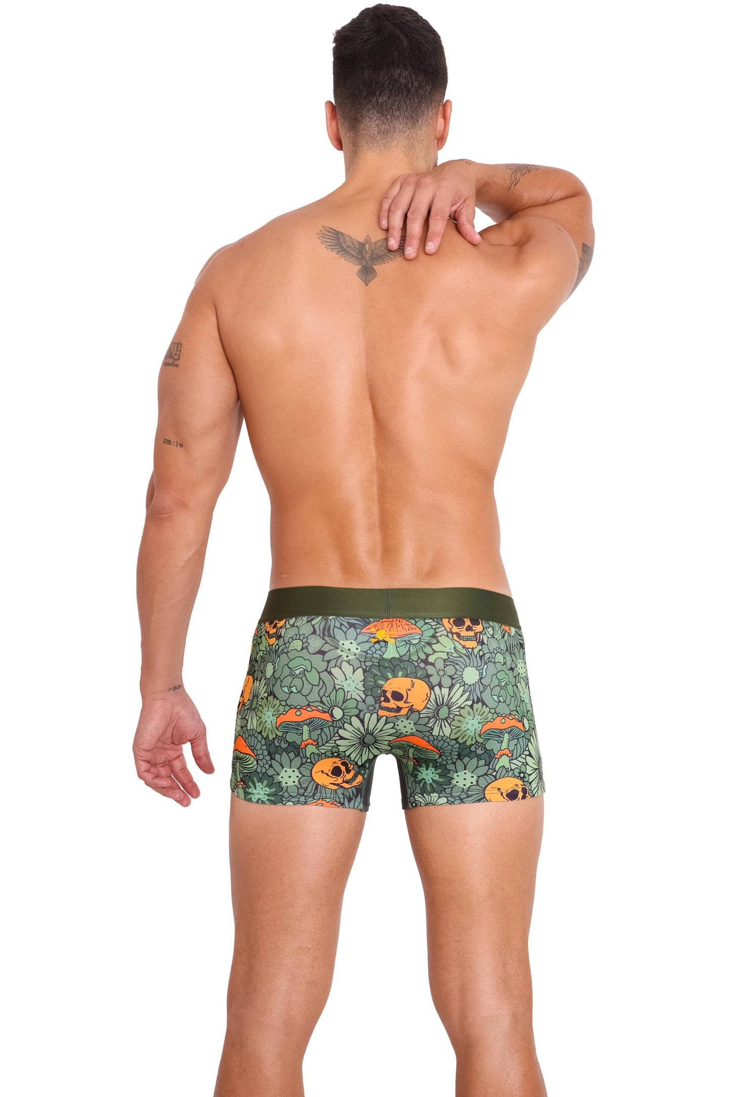 Groovy Floral Mushroom Trunk Army Green