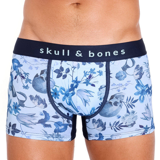 SKULL & BONES - Hand Painted Dutch Floral Trunk Sky