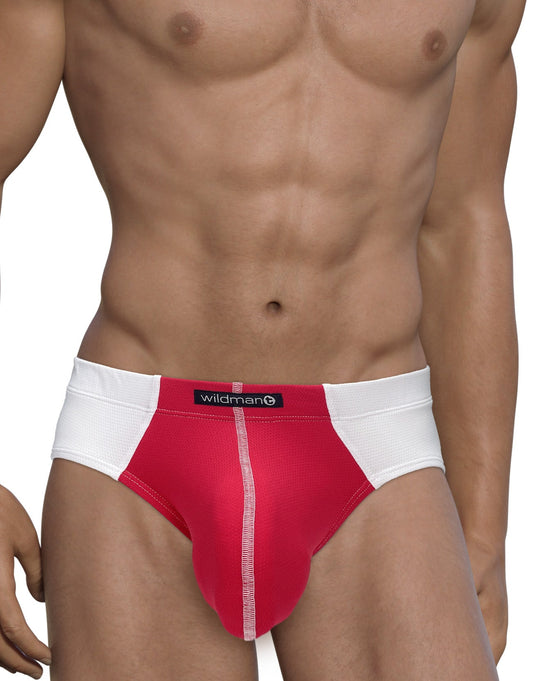 WILDMANT -  Mesh Brief White and Red
