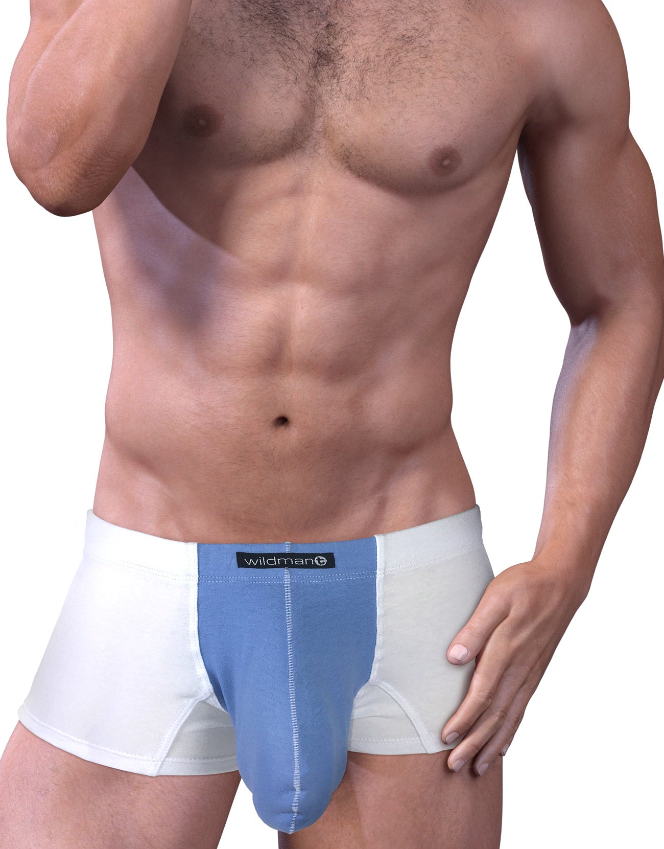 WILDMANT - Stretch Cotton Boxer White/Blue