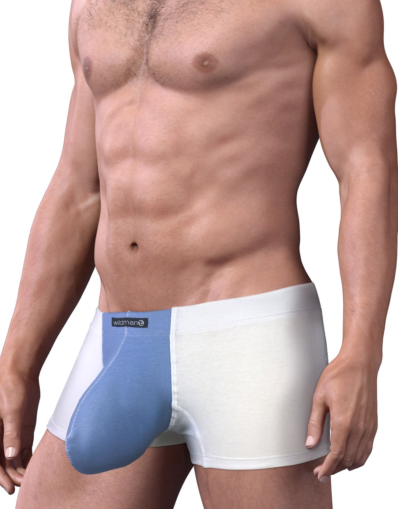 WILDMANT - Stretch Cotton Boxer White/Blue