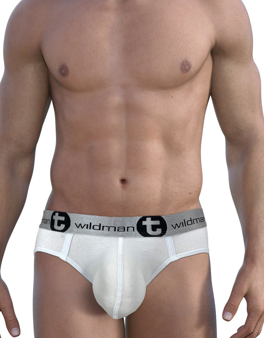 WILDMANT -  Modal Big Boy Pouch Brief Silver White