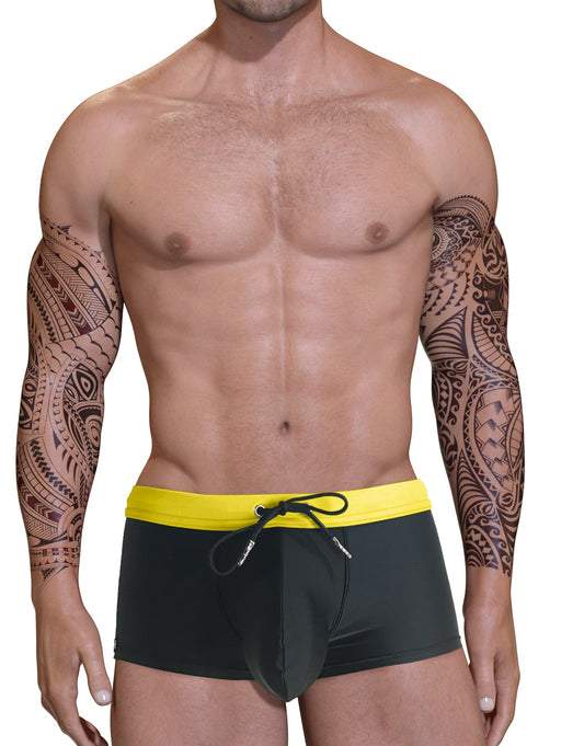 Big Boy Pouch Swim Square Cut Yellow - Big Penis Underwear, WildmanT - WildmanT