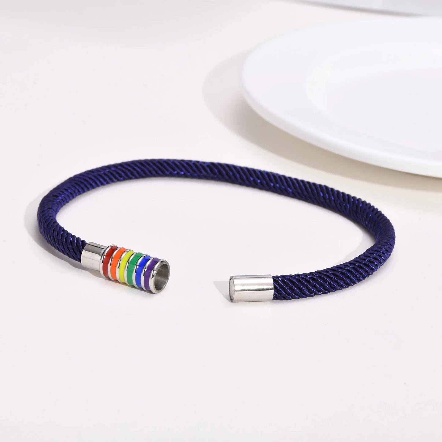 VNOX - Casual Rope Woven Bracelet - PRIDE