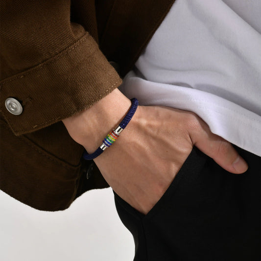 VNOX - Casual Rope Woven Bracelet - PRIDE