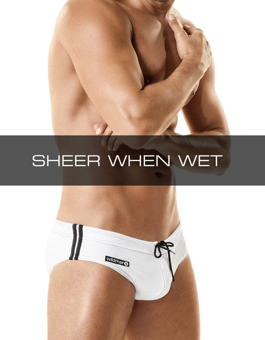 WildmanT Sport Bikini Swim w/Ball Lifter® Cock-Ring White - Big Penis Underwear, WildmanT - WildmanT