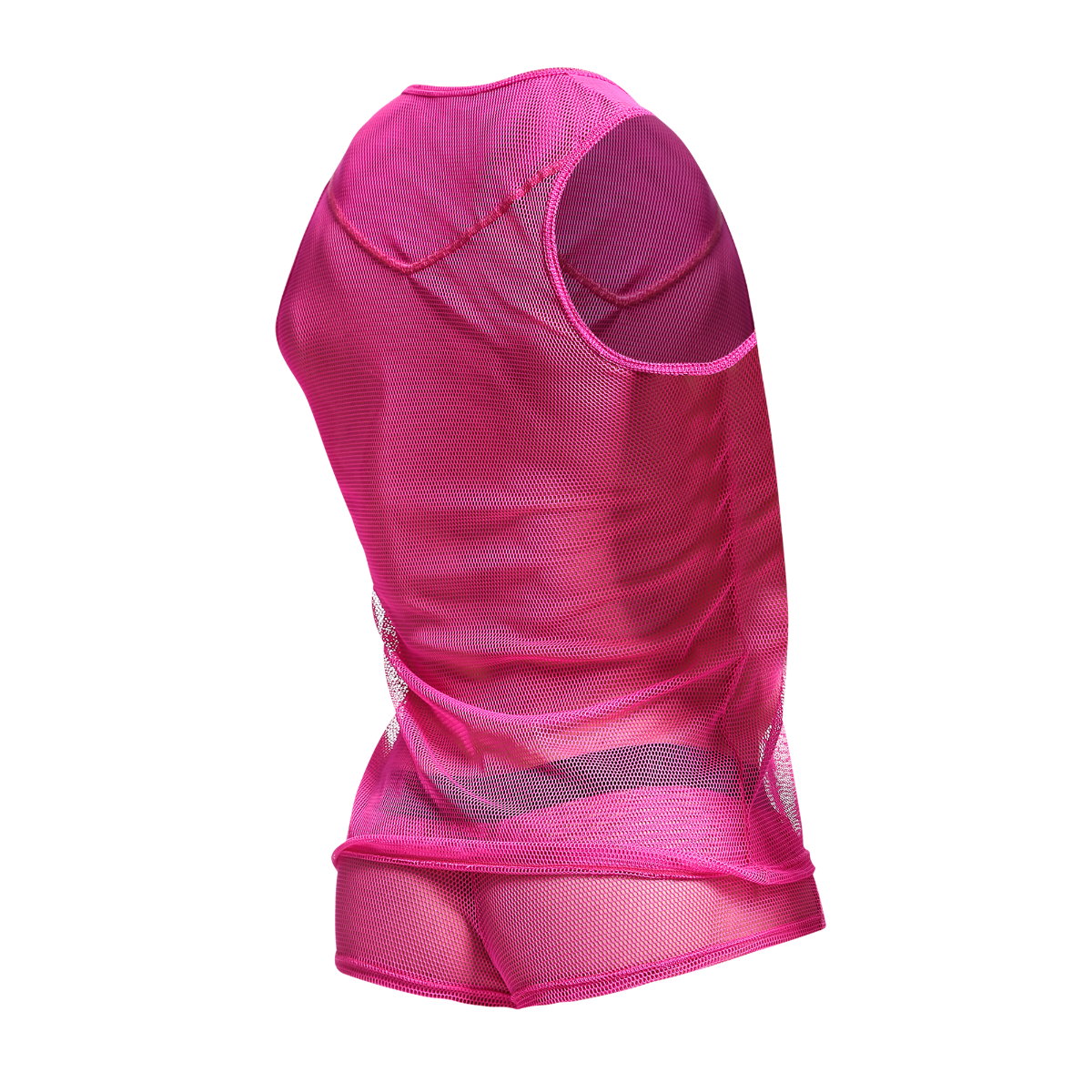 MALEBASICS - Fishnet Tank Top Hot Pink