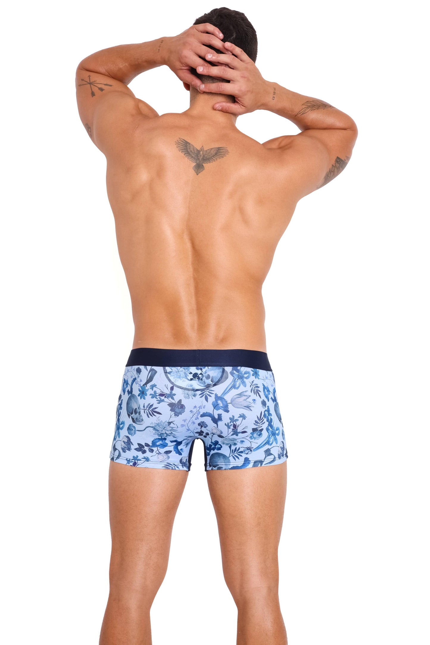 SKULL & BONES - Hand Painted Dutch Floral Trunk Sky
