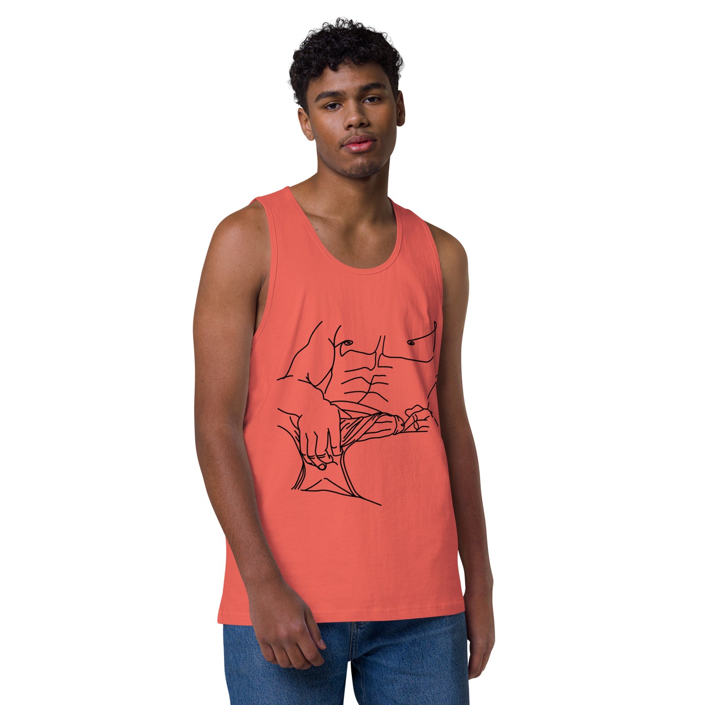 FALLEN ANGEL - Men’s Premium Graphic Tank Top "Excited"