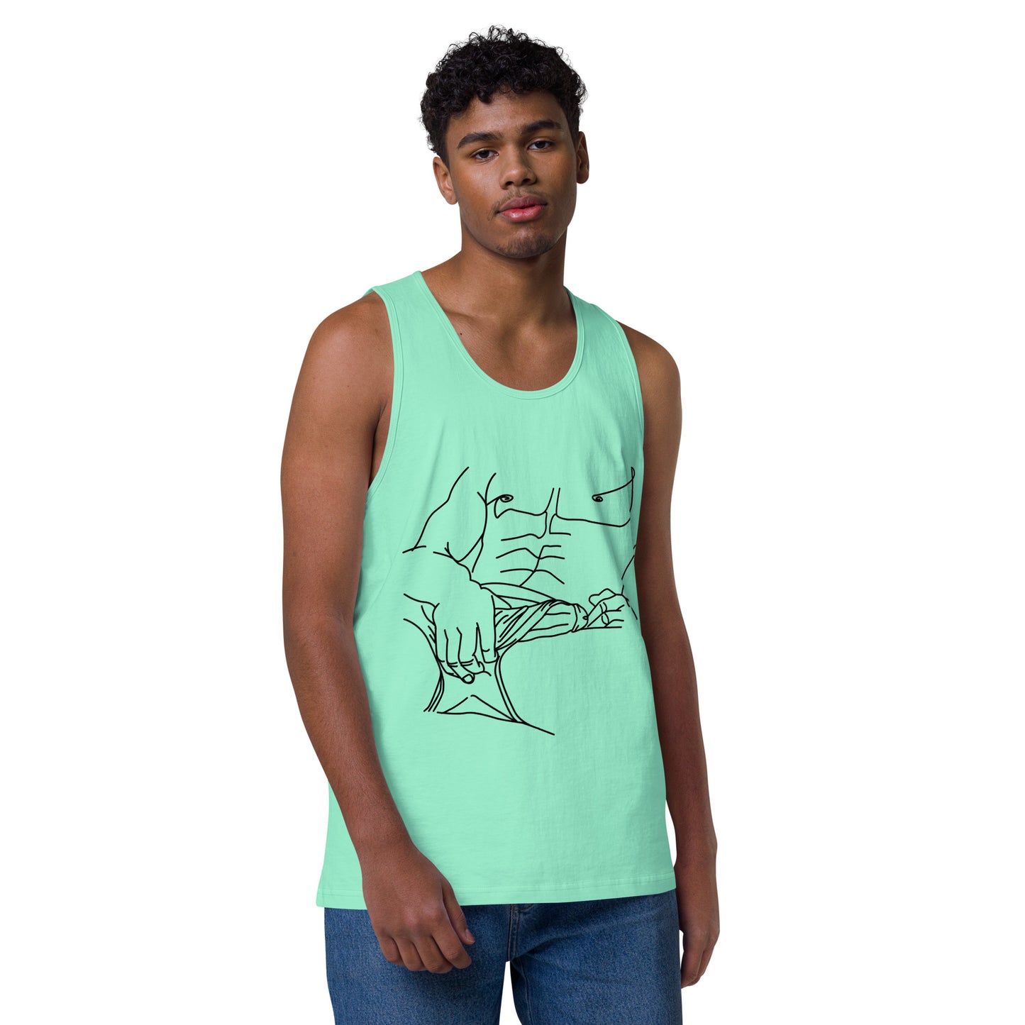 FALLEN ANGEL - Men’s Premium Graphic Tank Top "Excited"