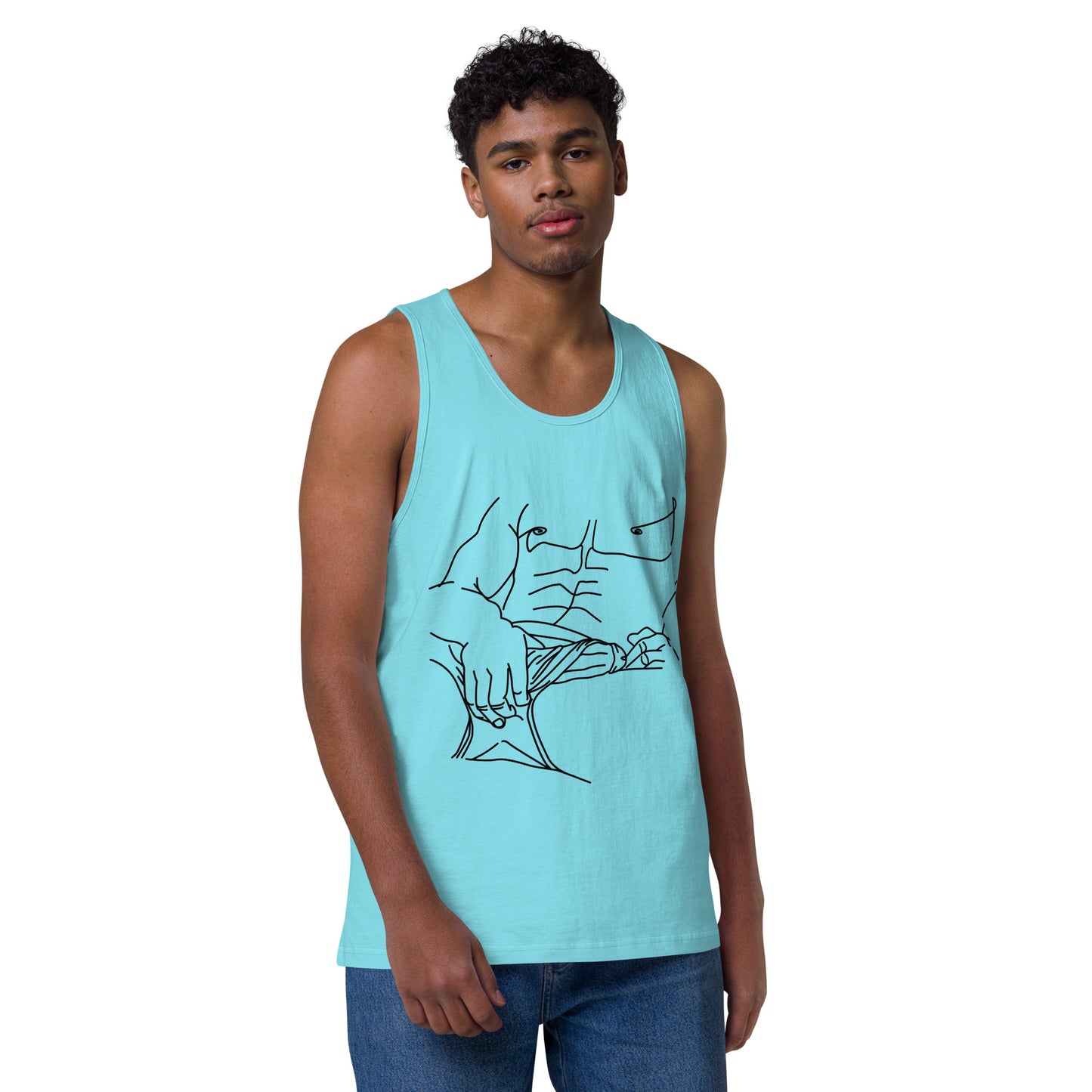 FALLEN ANGEL - Men’s Premium Graphic Tank Top "Excited"