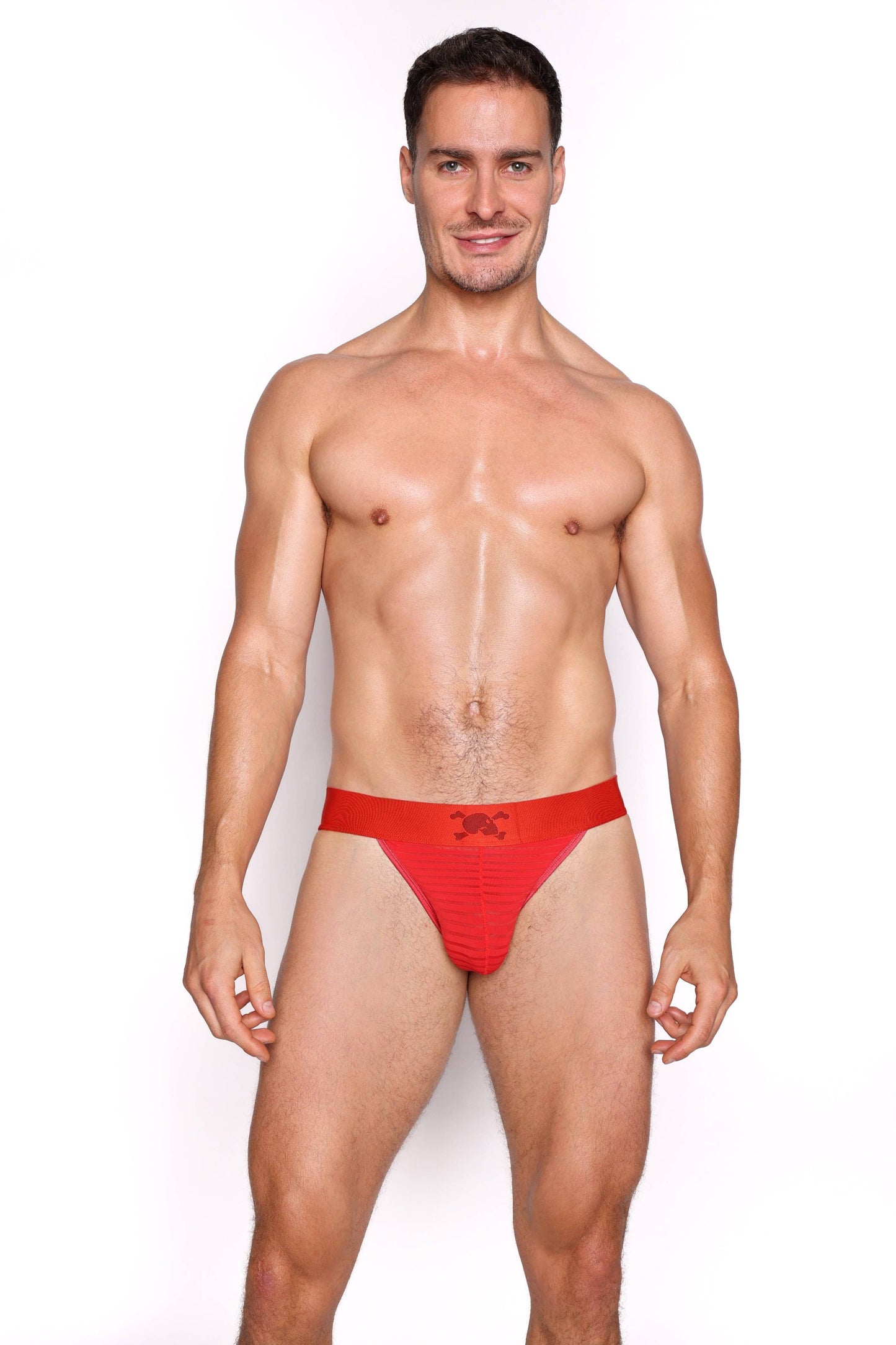 Skull & Bones - Just The Bones Sheer Red Stripe Sport Brief