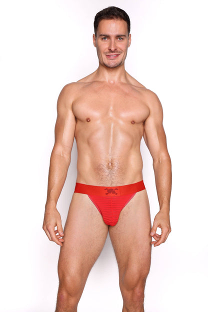 Skull & Bones - Just The Bones Sheer Red Stripe Sport Brief