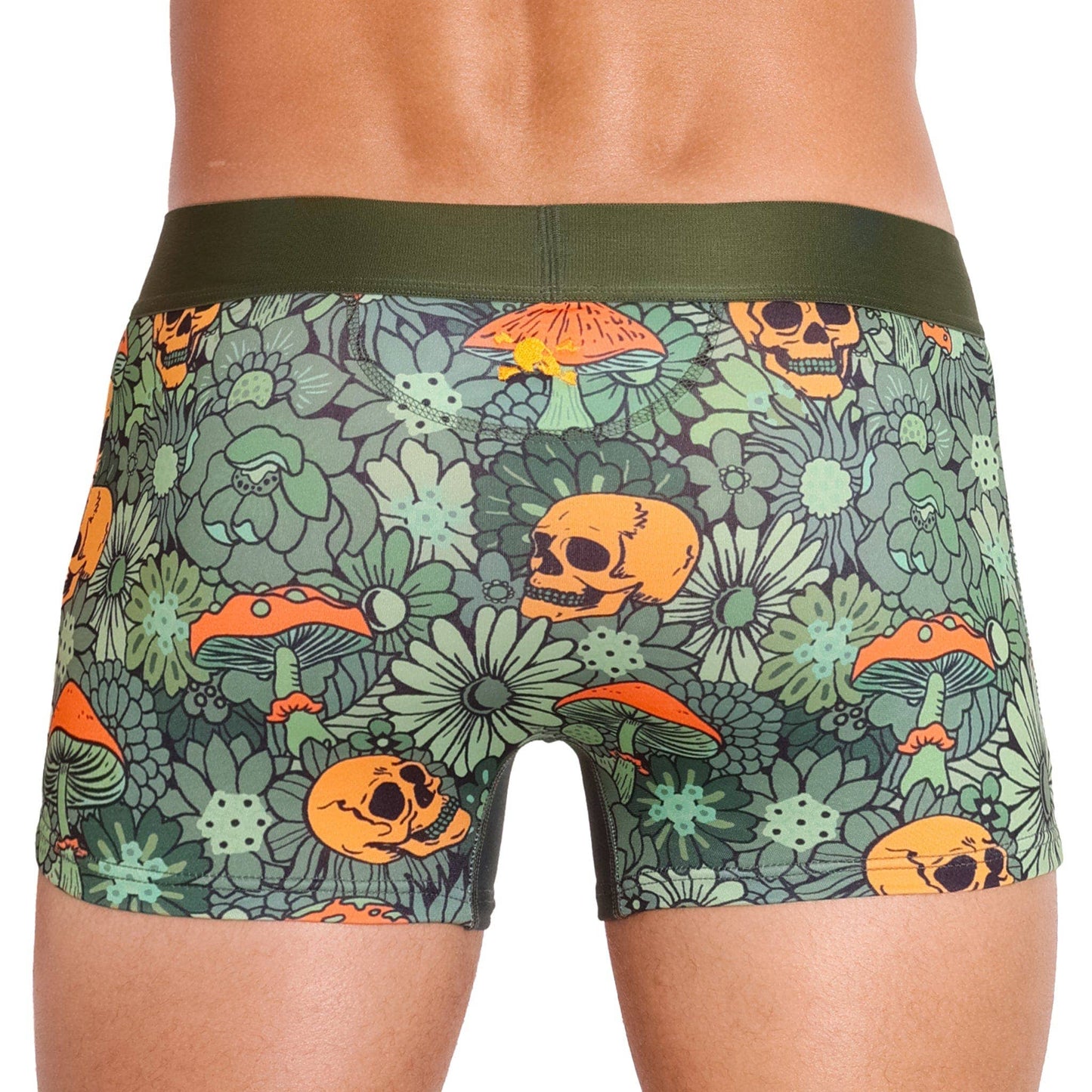 Groovy Floral Mushroom Trunk Army Green