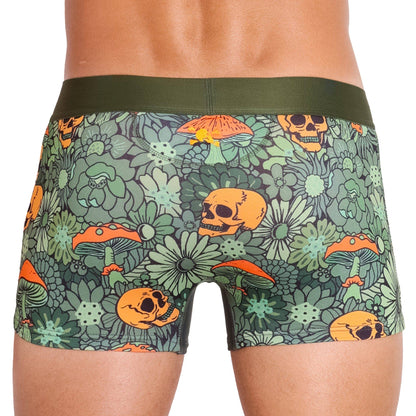 Groovy Floral Mushroom Trunk Army Green