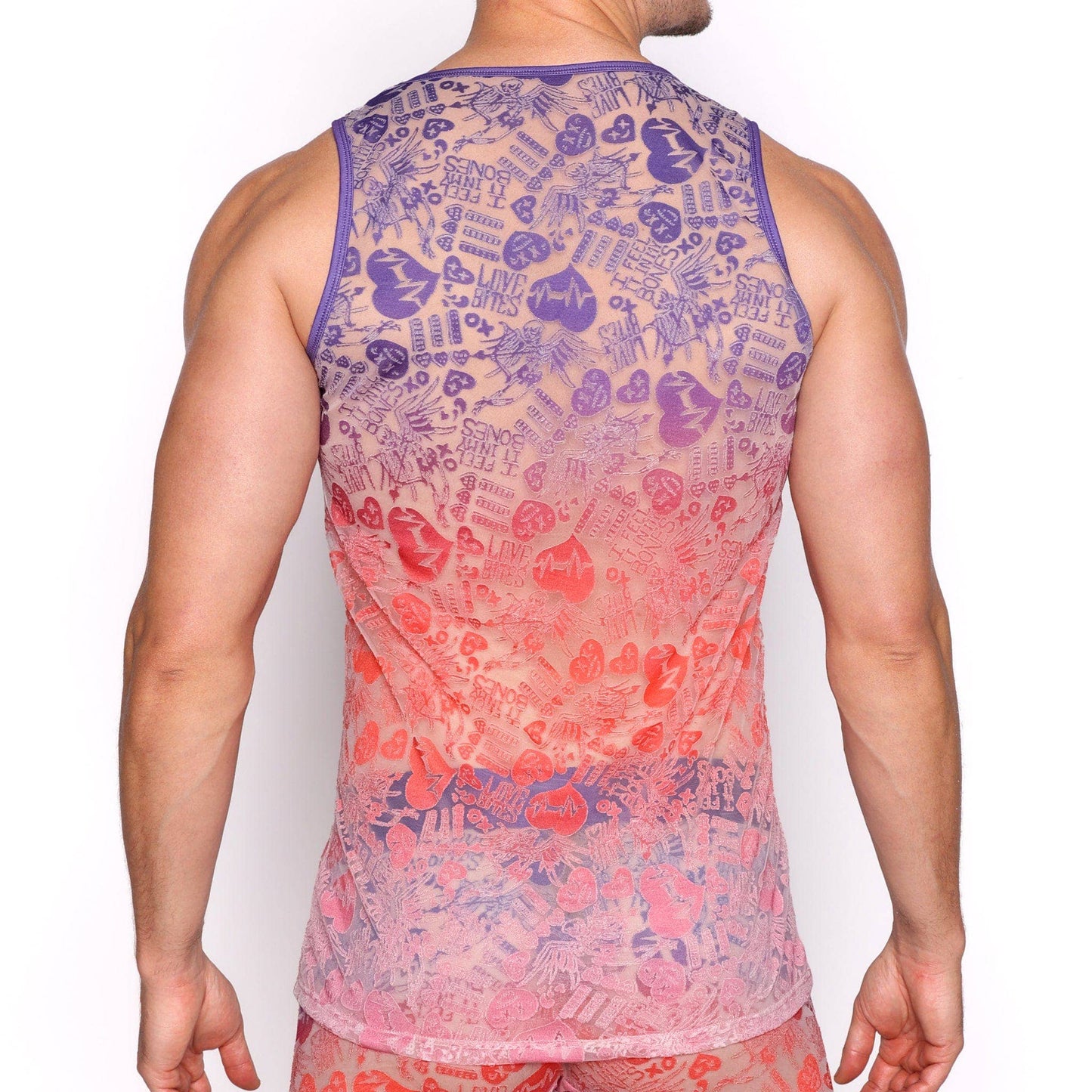 SKUL & BONES - Love Bites Burnout Purple Ombre Tank