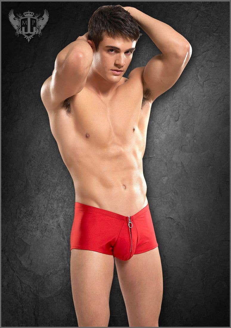 Male Power - Nylon Spandex Zipper Short MPPAK835