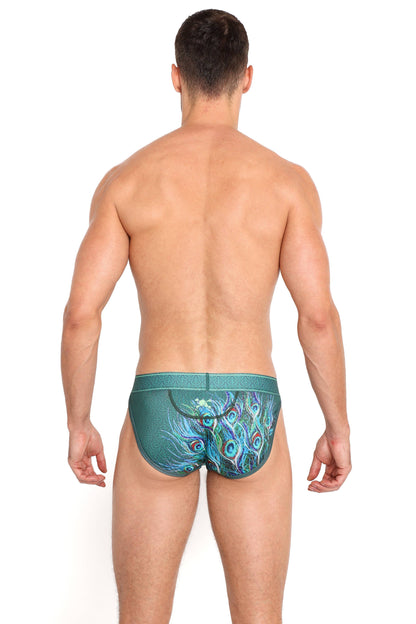 SKULL & BONES - Peacock Sport Brief Green