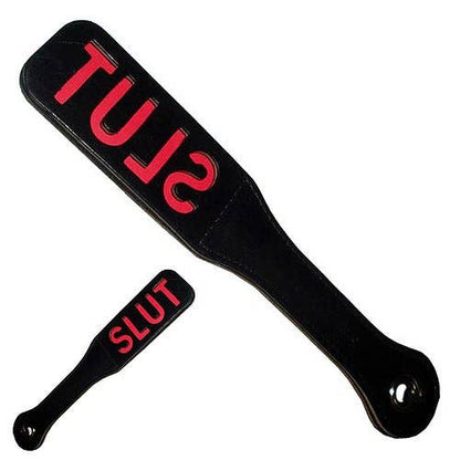 Paddle - "SLUT" Imprint PVC Faux Leather Impact Slapper