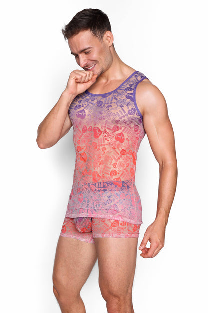 SKUL & BONES - Love Bites Burnout Purple Ombre Tank