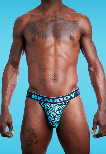 BEAUBOY - Blue Leopard Thong