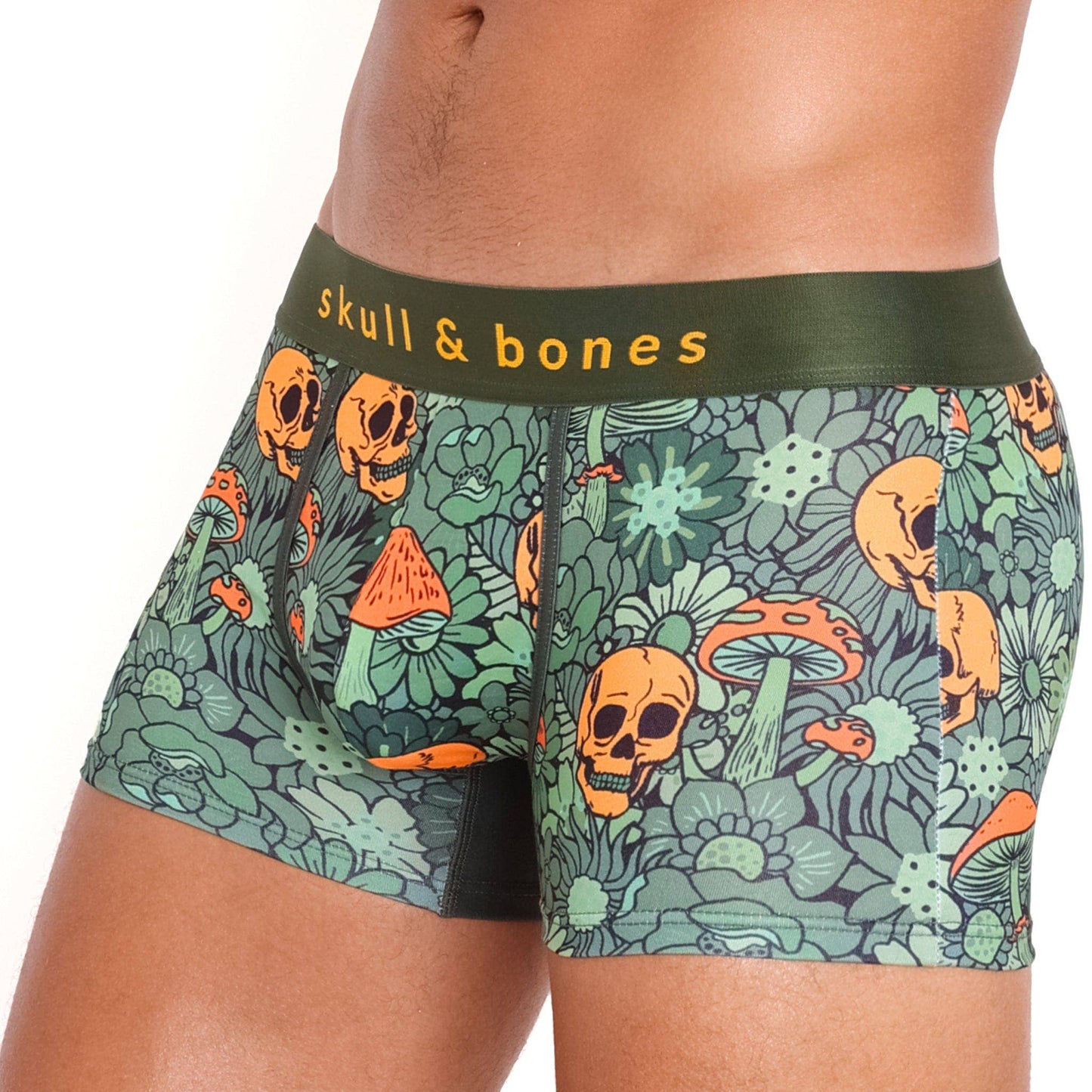 Groovy Floral Mushroom Trunk Army Green