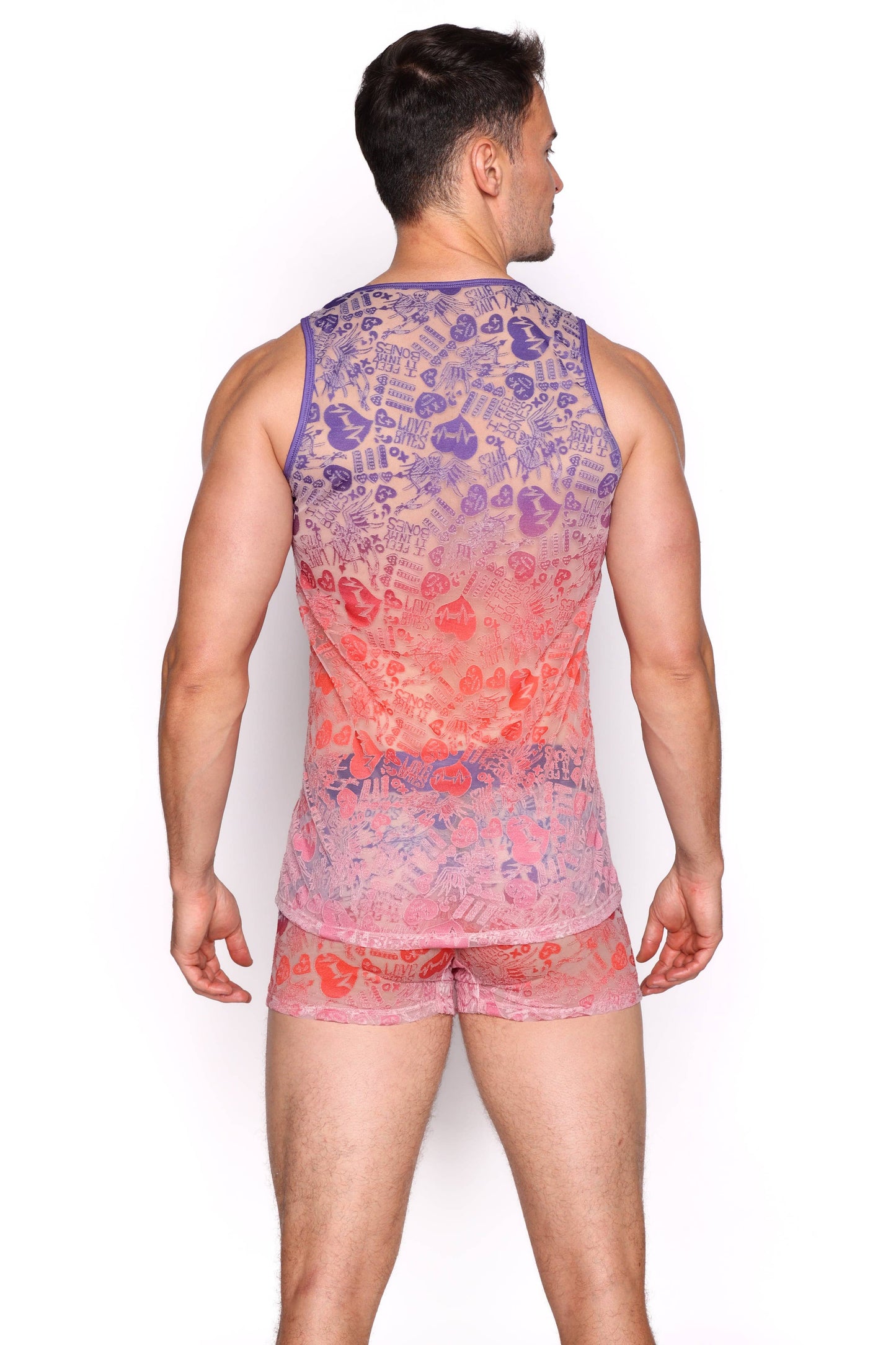 SKUL & BONES - Love Bites Burnout Purple Ombre Tank