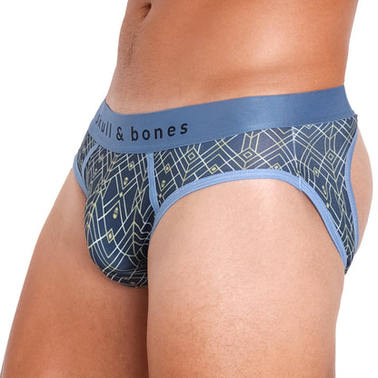 SKUL & BONES - Art Deco Blue Peek-A-Boo