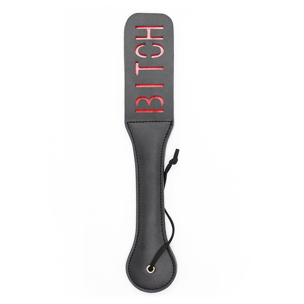 Paddle - "BITCH" Imprint PVC Faux Leather Impact Slapper