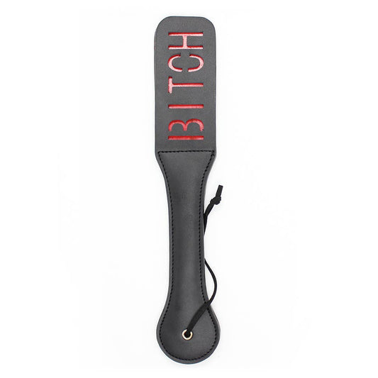 Paddle - "BITCH" Imprint PVC Faux Leather Impact Slapper