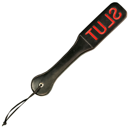 Paddle - "SLUT" Imprint PVC Faux Leather Impact Slapper