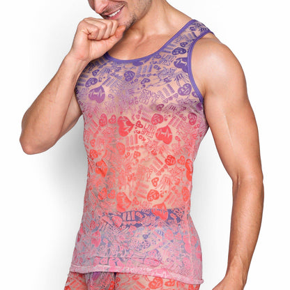 SKUL & BONES - Love Bites Burnout Purple Ombre Tank