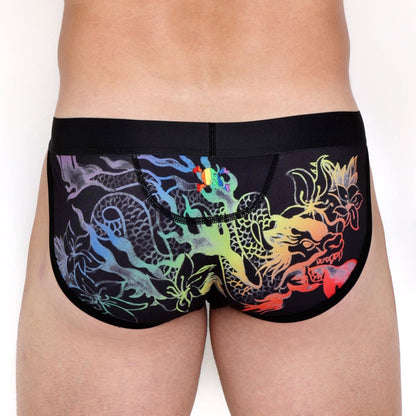 SKUL & BONES - Ombre Japanese Dragon Black Sport Brief
