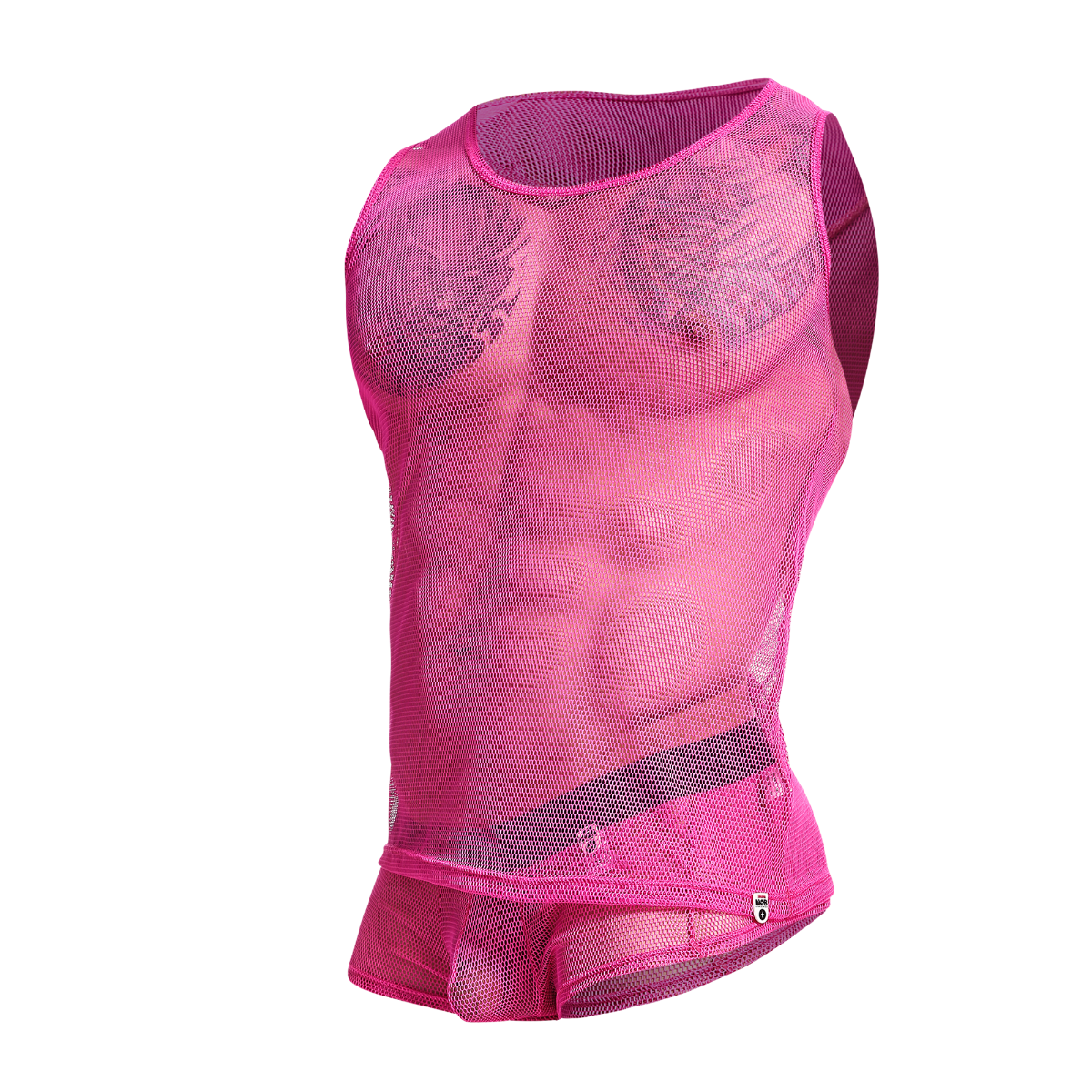 MALEBASICS - Fishnet Tank Top  Hot Pink