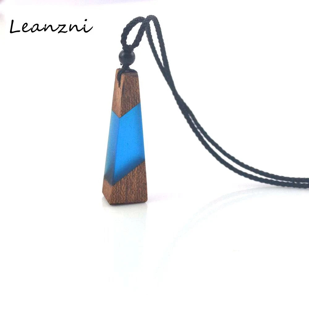 Hand Crafted - Geometric Wood Resin Necklace