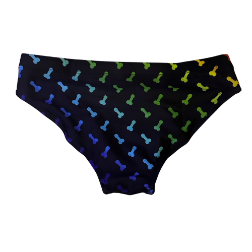 Fallen Angel - Rainbow Penis Print Swim Brief (Gay Interest, LGBT)