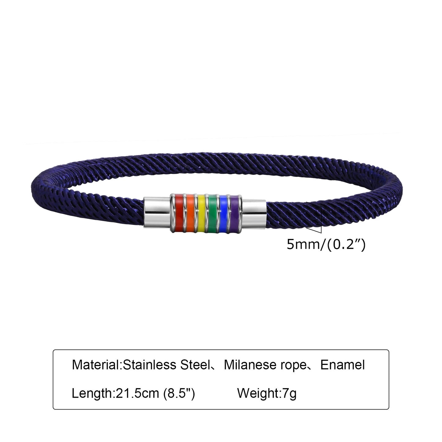 VNOX - Casual Rope Woven Bracelet - PRIDE