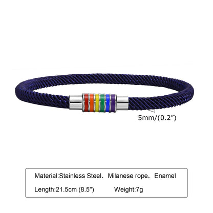 VNOX - Casual Rope Woven Bracelet - PRIDE