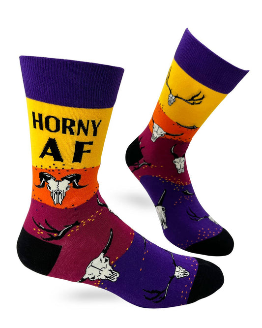 FABDAZ - Horny AF Men's Novelty Crew Socks