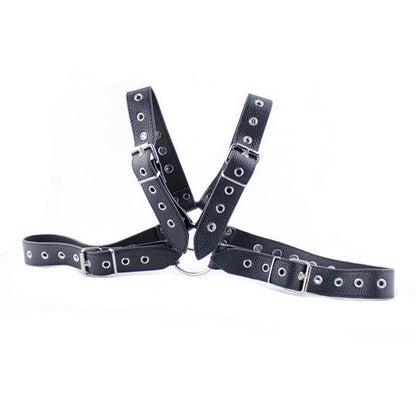 Men's Chest Harness - X-Cross PVC Vegan Leather
