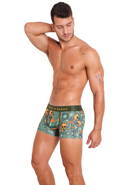 Groovy Floral Mushroom Trunk Army Green