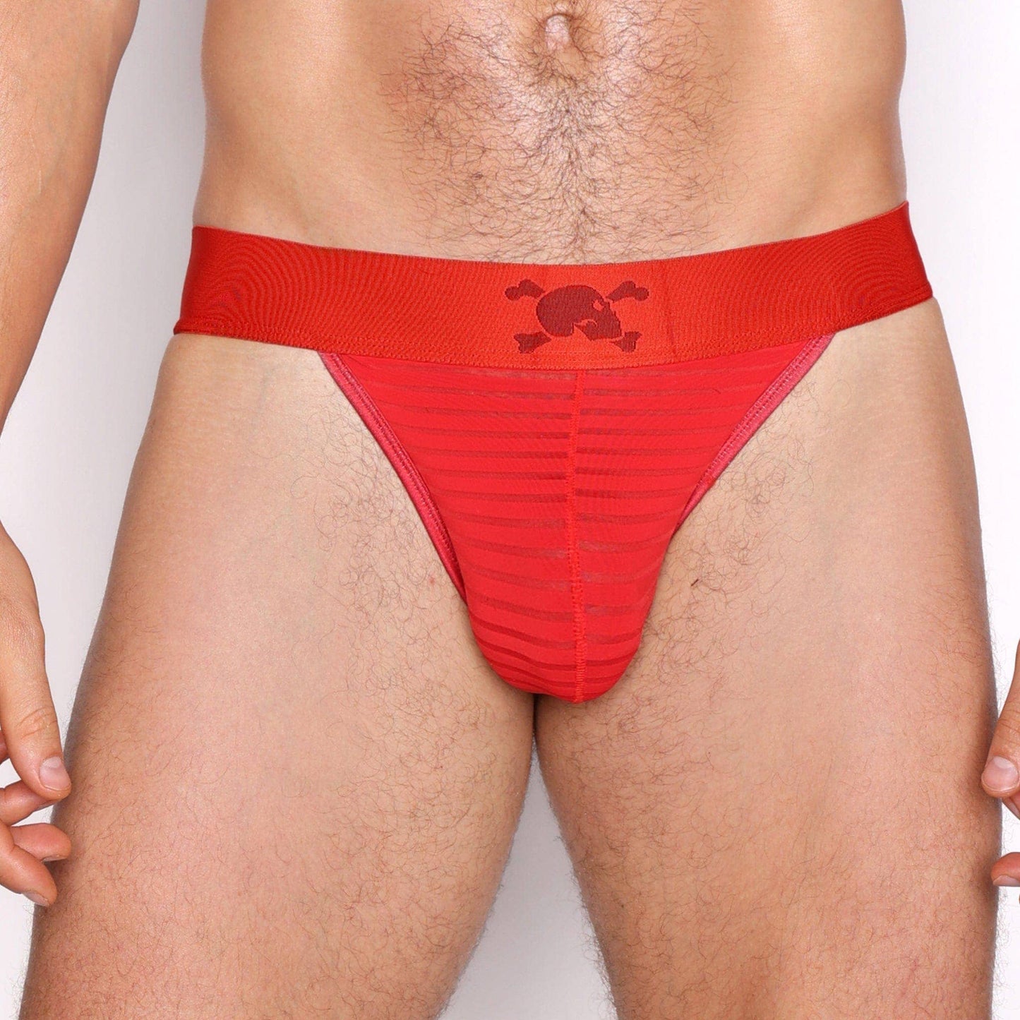 Skull & Bones - Just The Bones Sheer Red Stripe Sport Brief