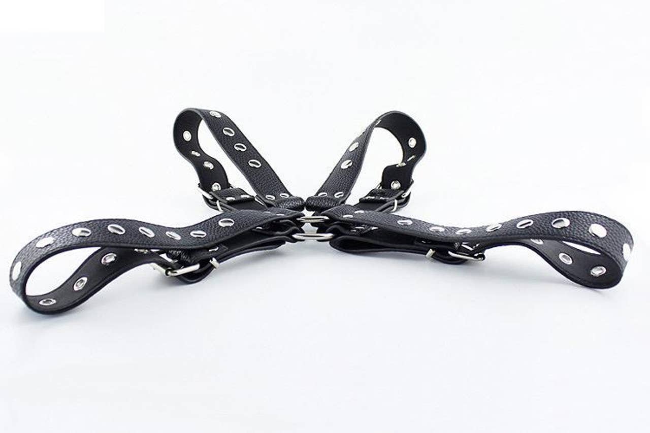 Men's Chest Harness - X-Cross PVC Vegan Leather