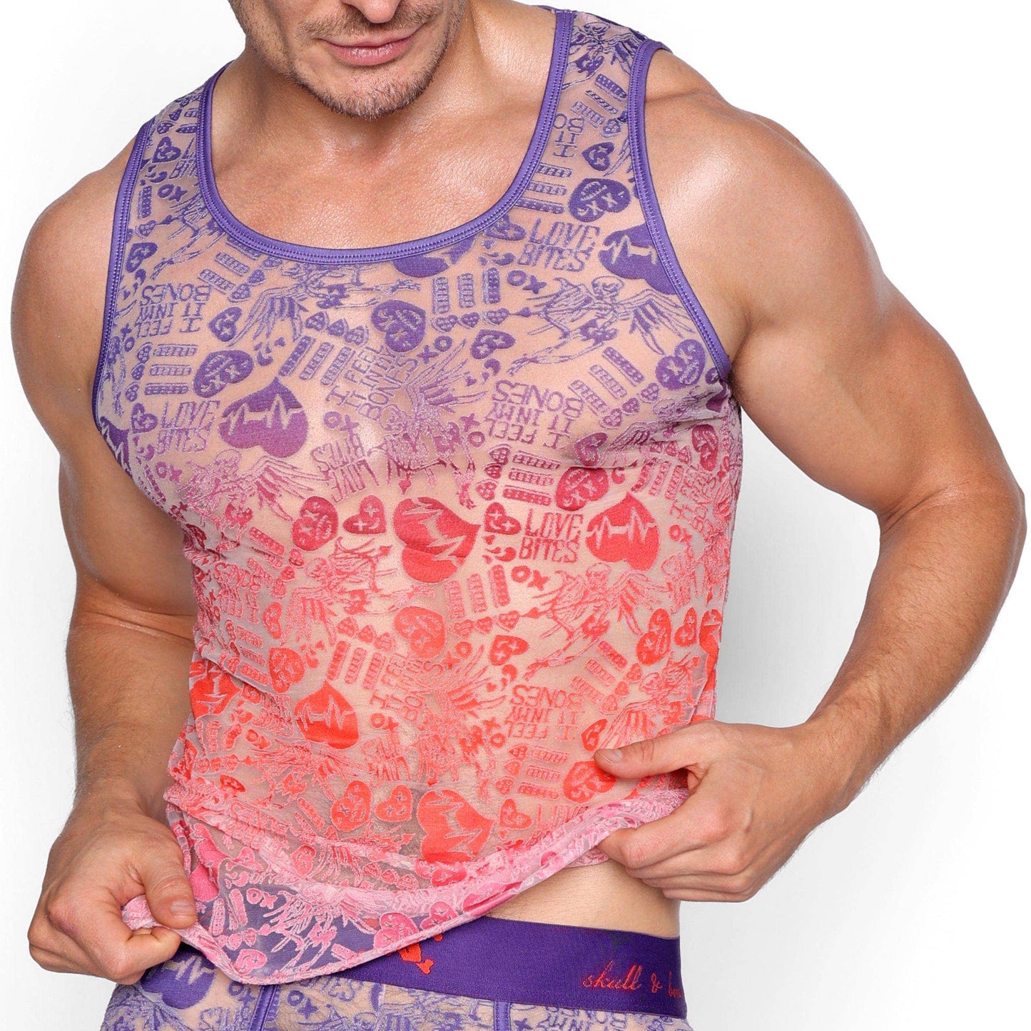 SKUL & BONES - Love Bites Burnout Purple Ombre Tank