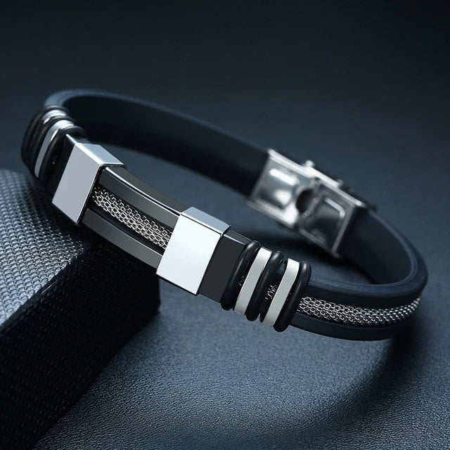 VNOX - Stainless Steel, Rope Woven Chain Bracelet